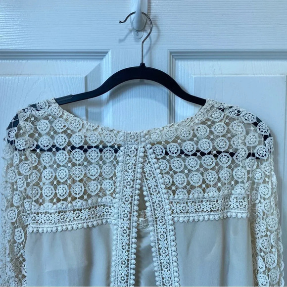 JOHNNY WAS 4 Love and Liberty Size Small Cream Lace Top - Picture 8 of 9